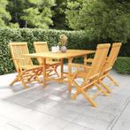 vidaXL Salon de jardin 5 pcs Bois de teck massif, Jardin & Terrasse, Verzenden, Neuf, Salons de jardin