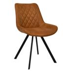 Stoelen | TES DIAMOND | Microvezel/Metaal | Cognac | Zwarte, Zakelijke goederen, Verzenden, Nieuw in verpakking