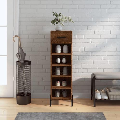 vidaXL Schoenenkast 30x35x105 cm bewerkt hout bruin, Huis en Inrichting, Kasten | Overige, Nieuw, Verzenden