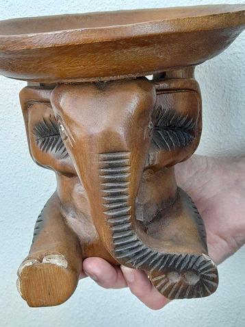 3 Houten olifantenschalen - Statue - Thaïlande (Sans Prix de