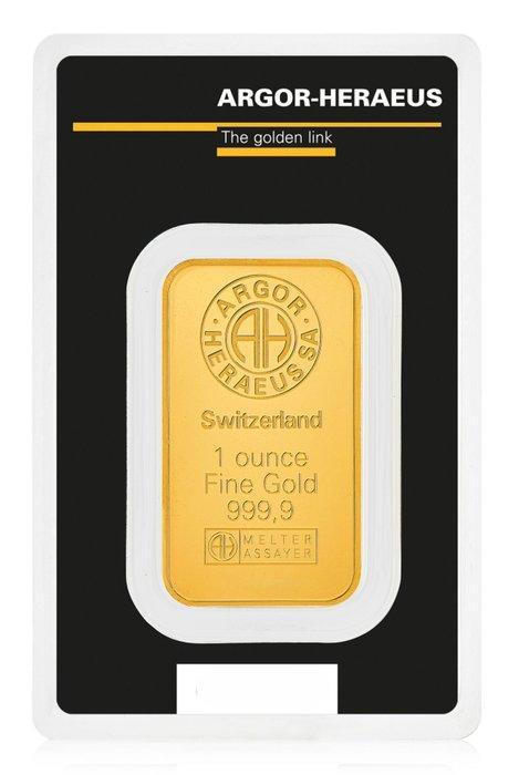 1 Troy Ounce - Or .999 - Argor-Heraeus Kinebar - Scellé &, Postzegels en Munten, Edelmetalen en Baren