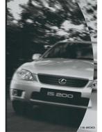 1999 LEXUS IS200 BROCHURE NEDERLANDS, Ophalen of Verzenden