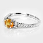 Bague - 14 carats Or blanc - 1.26ct. tw. Saphir - Diamant, Handtassen en Accessoires, Ringen, Nieuw