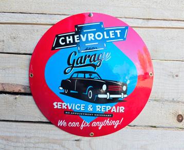 Chevrolet garage emaille bord, Verzenden
