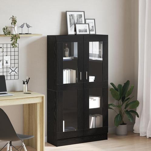 vidaXL Boekenkast Zwart Eiken 82,5x30,5x150 cm Bewerkt Hout, Huis en Inrichting, Kasten | Boekenkasten, Nieuw, Verzenden