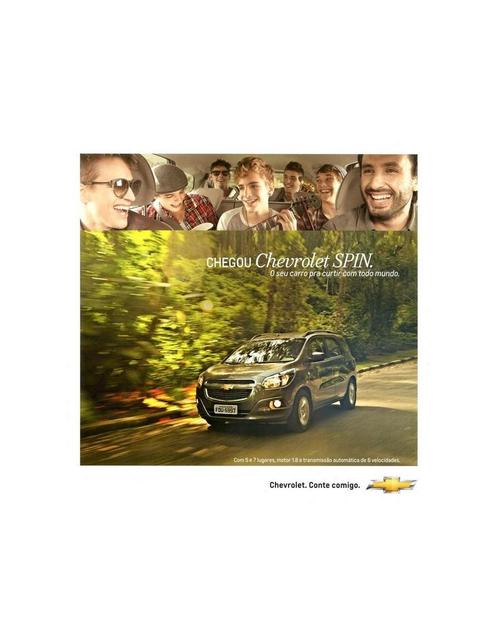 2012 CHEVROLET SPIN BROCHURE PORTUGEES (BRAZILIË), Boeken, Auto's | Folders en Tijdschriften, Ophalen of Verzenden