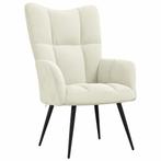 Fluwelen Relaxstoel Cremewit | Tweede Kansje | Beperkte V..., Huis en Inrichting, Fauteuils, Verzenden, Nieuw