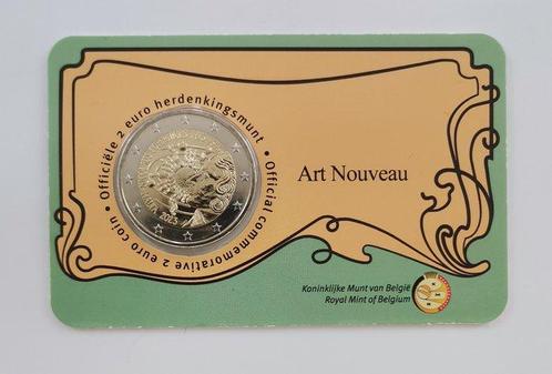 Belgique. 2 Euro 2023 Art Nouveau con inserito 2 Euro, Postzegels en Munten, Munten | Europa | Euromunten
