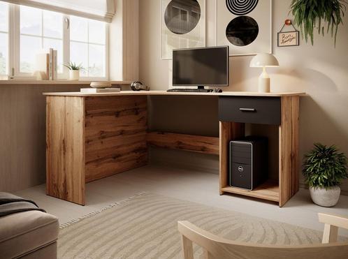 Meubella | Bureau Ciudad eiken 155x125x75 buro, Huis en Inrichting, Bureaus, Nieuw, Verzenden