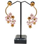 Oscar De La Renta - Verguld - Oorbellen - bloemstud, Antiek en Kunst