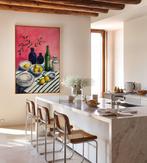 E. García - BODEGÓN CON FONDO ROSA XL (NO RESERVE), Antiek en Kunst, Kunst | Schilderijen | Modern
