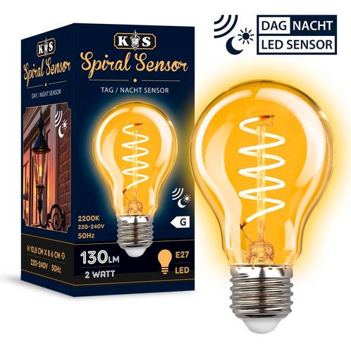 Lichtbronnen Spiral Sensor LED 2W dag/nacht Lichtbronnen, Huis en Inrichting, Lampen | Losse lampen, Verzenden