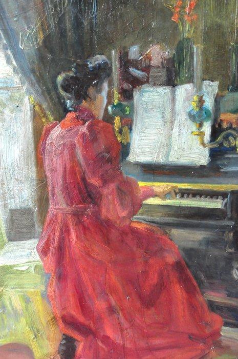 Franse school (XX) - Elégante au piano IMPRESSIONNISME, Antiek en Kunst, Kunst | Schilderijen | Klassiek