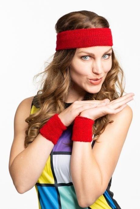 Zweetbandjes Rood 3st, Hobby en Vrije tijd, Feestartikelen, Nieuw, Verzenden