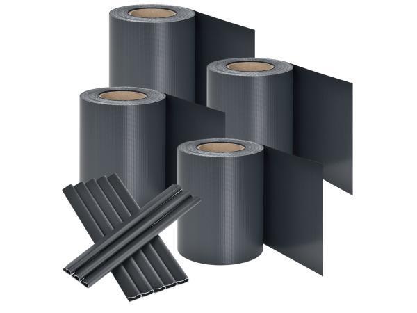 Veiling - PVC Privacystrips - 4 stuks - Antraciet, Tuin en Terras, Overige Tuin en Terras