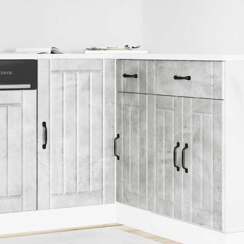 vidaXL Keuken onderkast Lucca bewerkt hout betongrijs, Huis en Inrichting, Kasten | Overige, Nieuw, Verzenden