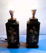 Lampe de table - Bois et nacre - Paire de lampes en bois