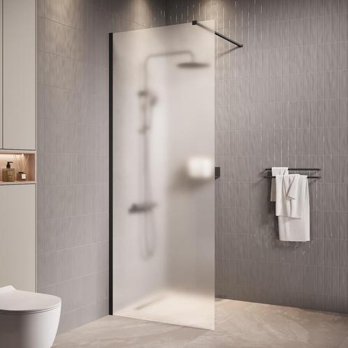 Douchewand Florida 90 x 200 cm Zwart – Inloopdouche 8 mm, Doe-het-zelf en Bouw, Sanitair, Nieuw, Verzenden