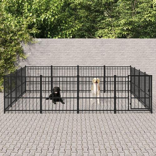 Hondenkennel voor buiten 15,05 m² staal, Animaux & Accessoires, Maisons pour chiens, Envoi