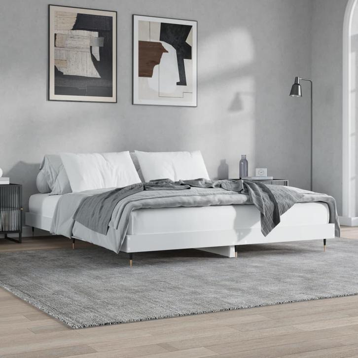 vidaXL Bedframe bewerkt hout wit 140x200 cm, Huis en Inrichting, Slaapkamer | Bedden, Nieuw, Verzenden