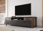 Tv-Meubel eiken antraciet industrieel 187x50x53cm, Maison & Meubles, Armoires | Mobilier de télévision, Verzenden