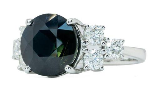 Ring - 18 karaat Witgoud, Donkerblauw/geel - Parti-Color, Handtassen en Accessoires, Ringen