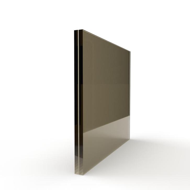 Enkel glas gelaagd 44.2 1-zijde brons, Doe-het-zelf en Bouw, Glas en Ramen, Nieuw, Verzenden