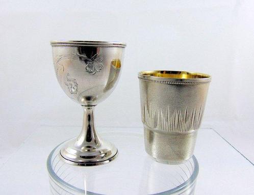 Russian Lot - Coquetier - Vodka Cup - Doré, Antiek en Kunst, Antiek | Zilver en Goud