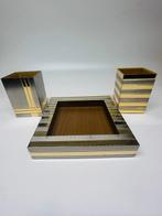 Doos voor schrijfgerei (3) - Messing, Staal (roestvrij),, Antiek en Kunst