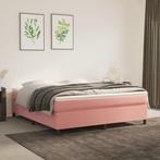 vidaXL Bedframe fluweel roze 160x200 cm, Verzenden