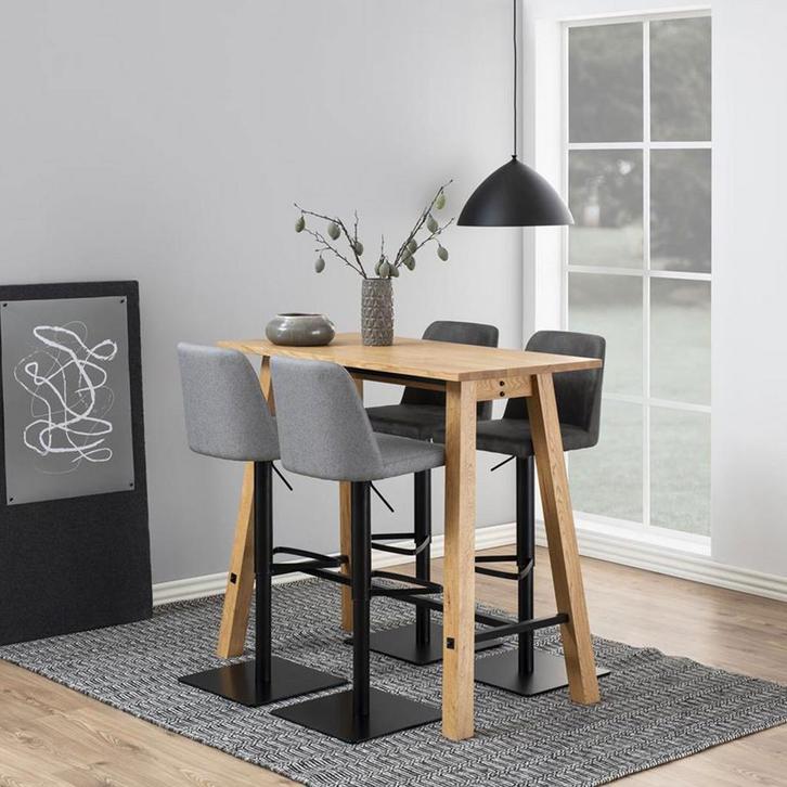 Barkruk kunstleer donkergrijs | In hoogte verstelbaar, Huis en Inrichting, Barkrukken, 90 cm of meer, In hoogte verstelbaar, 1 kruk