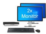 ACTIE: HP EliteDesk 800 G4 Mini i5 8e Gen incl. 2 Monitoren, Ophalen of Verzenden