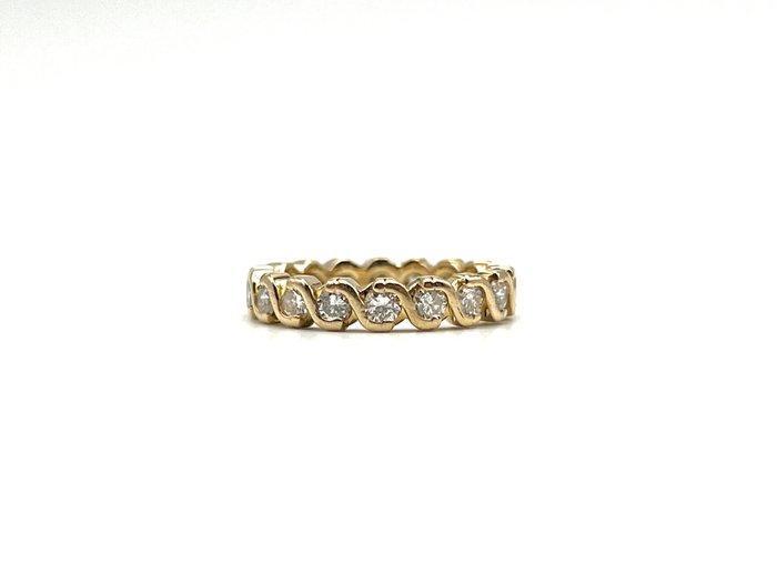 Ring - 18 karaat Geel goud - 0.90ct. tw. Diamant, Handtassen en Accessoires, Ringen