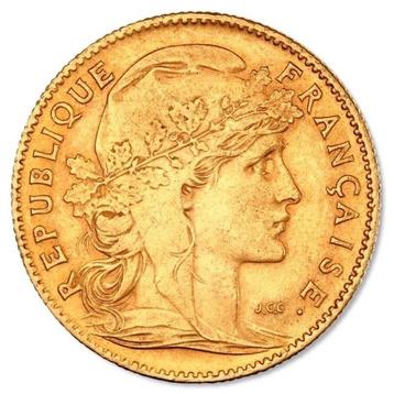 Frankrijk. 10 Francs Marianne Rooster Gold Coin (Random