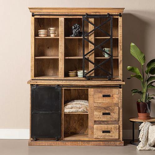Buffetkast Mangohout Milan 160 X, Huis en Inrichting, Kasten | Buffetkasten, 25 tot 50 cm, Nieuw, Overige houtsoorten, 200 cm of meer