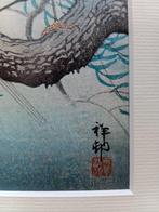 Reiger op tak in de regen - Papier - Ohara Koson (1877-1945), Antiquités & Art