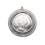 Zilveren hanger met 10 gulden munt; Juliana 1970, Handtassen en Accessoires, Bedels, Ophalen of Verzenden, Gebruikt, Zilver, Overige merken