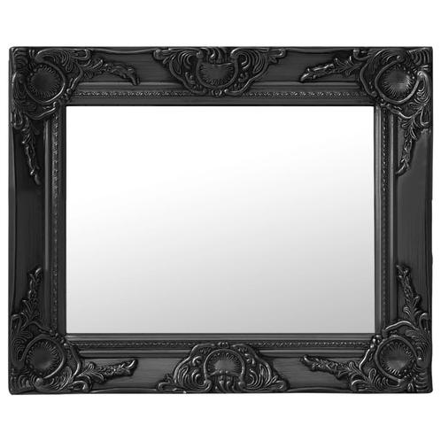 vidaXL Wandspiegel barok stijl 50x40 cm zwart, Huis en Inrichting, Woonaccessoires | Spiegels, Nieuw, Verzenden