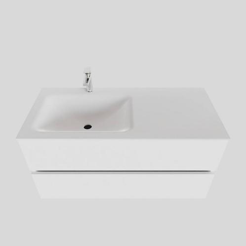 Badkamermeubel Solid Surface BWS Oslo 100x46 cm Links Mat, Doe-het-zelf en Bouw, Sanitair, Bad, Nieuw, Ophalen of Verzenden