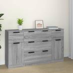 vidaXL 3-delige Dressoirset bewerkt hout grijs sonoma, Huis en Inrichting, Kasten | Dressoirs, Verzenden, Nieuw