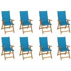 vidaXL Tuinstoelen 8 st inklapbaar met kussens massief, Verzenden, Nieuw