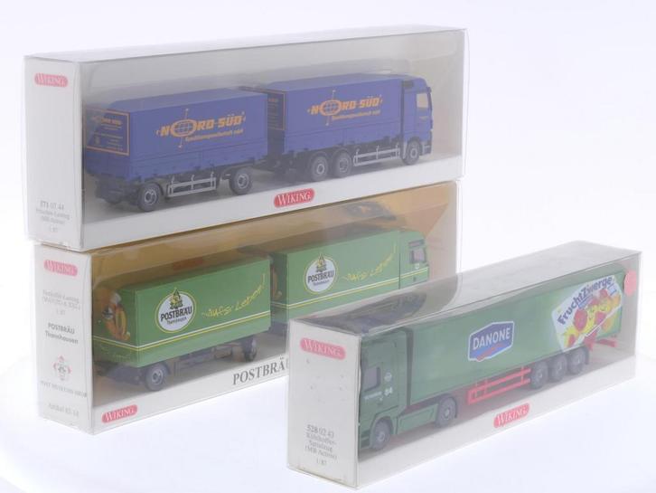 Schaal 1:87 Wiking 82-14, 571 07 44 en 528 02 43 set van..., Hobby en Vrije tijd, Modelauto's | 1:87, Gebruikt, Wiking, Ophalen of Verzenden