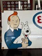 Plaque Emaillée Tintin & Milou - Esso - Émailleries