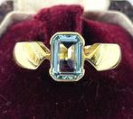 Ring - 18 karaat Geel goud Aquamarijn, Bijoux, Sacs & Beauté, Bijoux anciens