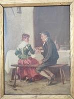 Tarsolti (XIX) - Couple dans une auberge, Antiek en Kunst, Kunst | Schilderijen | Klassiek