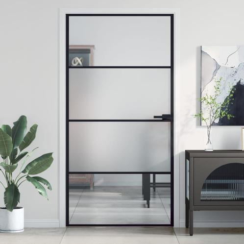 vidaXL Binnendeur smal 102,5x201,5 cm gehard glas en, Doe-het-zelf en Bouw, Deuren en Vliegenramen, Nieuw, Verzenden