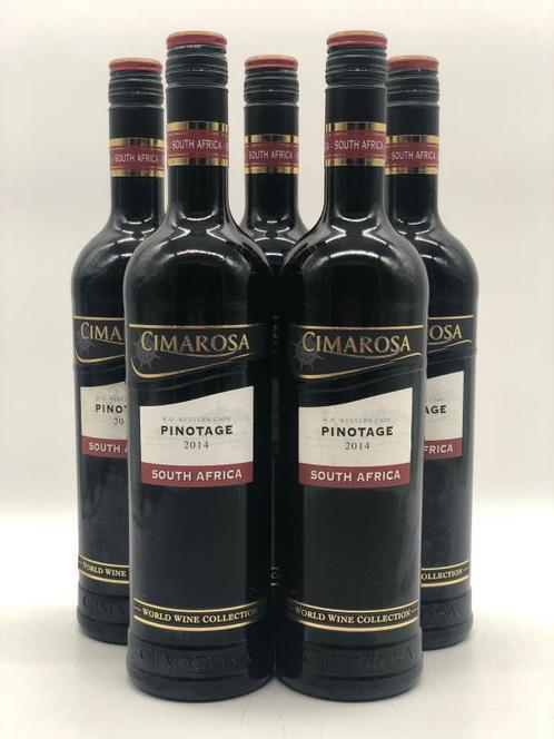 5 x 75cl Cimarosa Pinotage 2014 (Western Cape, rood), Collections, Vins, Enlèvement ou Envoi