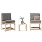 vidaXL 3-delige Loungeset massief grenenhout, Tuin en Terras, Tuinstoelen, Verzenden, Nieuw