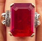Zonder Minimumprijs - Ring - 9 kt. Roségoud, Zilver Robijn -, Nieuw