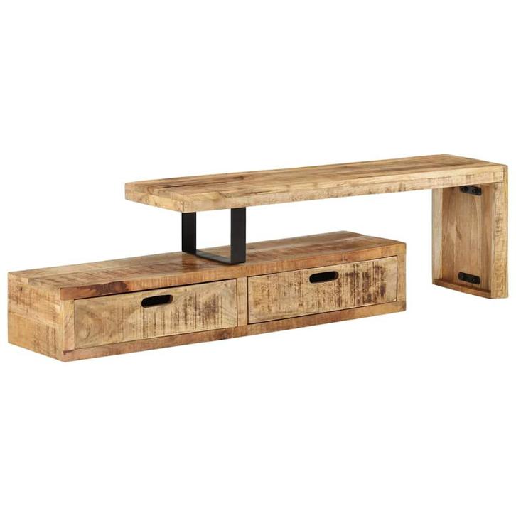 vidaXL Tv-meubel (118-200) x 30 x 40 cm massief hout mango, Huis en Inrichting, Kasten |Televisiemeubels, Nieuw, Verzenden